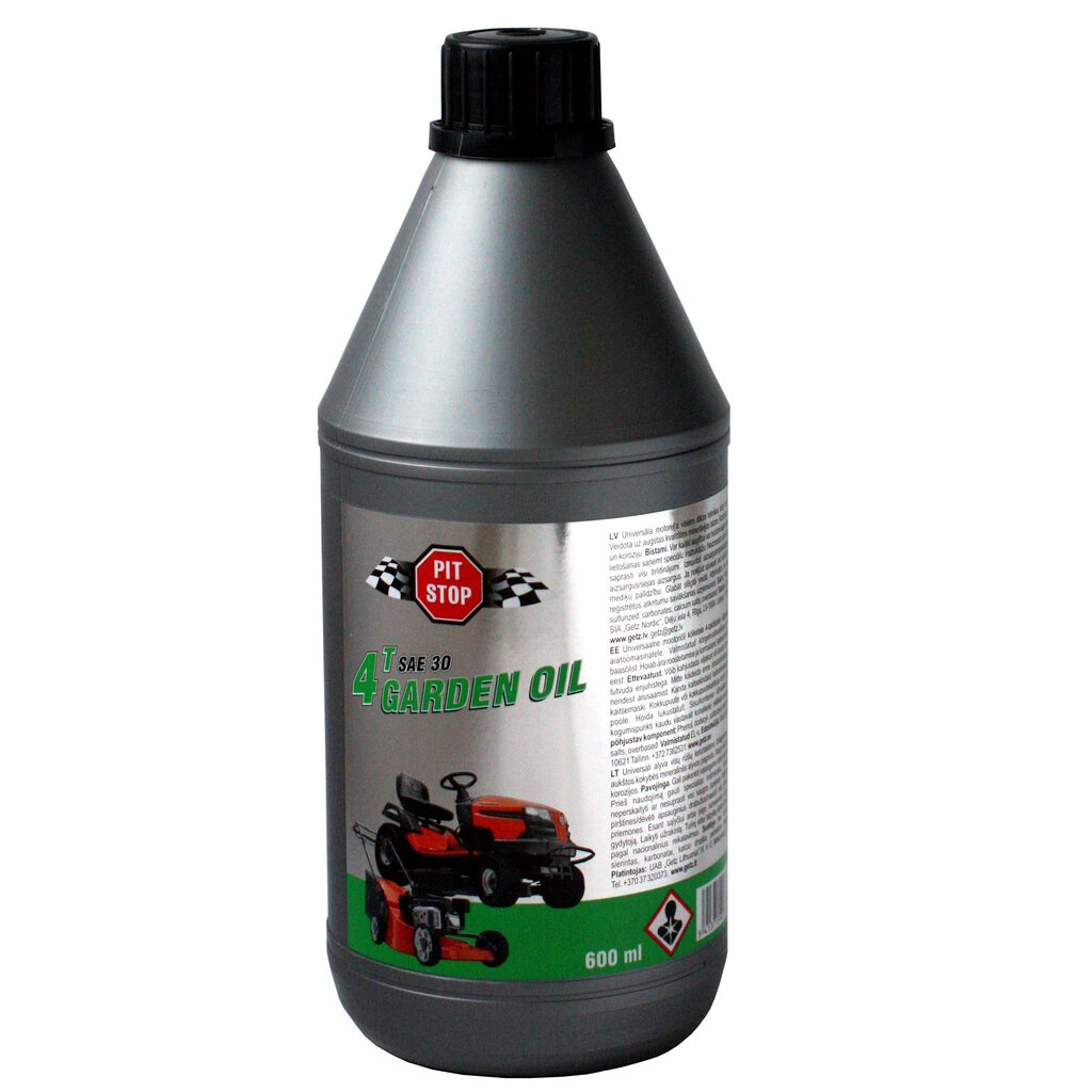 Eļļa Pit Stop Garden Oil 4-ru taktu dzinējiem SAE 30 4T, 600ml цена и информация | Eļļas citām autodaļām | 220.lv