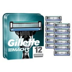 <p>Бритвенные головки Gillette Mach3 12 шт.</p> цена и информация | Косметика и средства для бритья | 220.lv