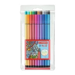 STABILO pildspalvas Pen 68, 20 krāsas cena un informācija | Modelēšanas un zīmēšanas piederumi | 220.lv