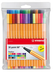 STABILO Tintes pildspalvas, point 88, 30 krāsas cena un informācija | Modelēšanas un zīmēšanas piederumi | 220.lv