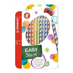 STABILO Карандаши цветные, EASYcolors для правшей, 12 цветов + точилка цена и информация | Принадлежности для рисования, лепки | 220.lv