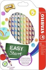 STABILO Цветные карандаши, EASYcolors для левшей, 12 цветов + точилка цена и информация | Принадлежности для рисования, лепки | 220.lv