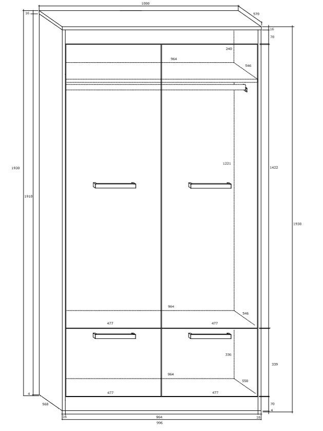 Skapis Maximus 4D, brūns цена и информация | Skapji | 220.lv