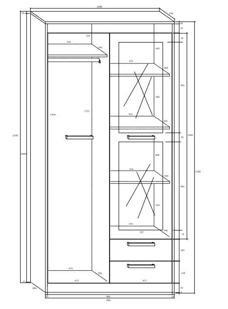 Skapis Maximus 2D2s, brūns/balts cena un informācija | Skapji | 220.lv