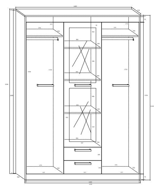 Skapis Maximus 3D2s, brūns/balts cena un informācija | Skapji | 220.lv