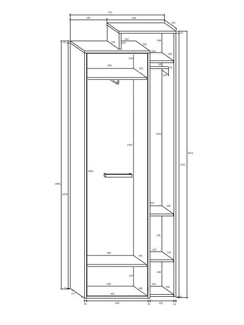 Skapis Rio P1D, ozols/balts цена и информация | Skapji | 220.lv