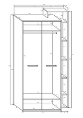 Skapis Rio P2D, balts/brūns цена и информация | Шкафы | 220.lv