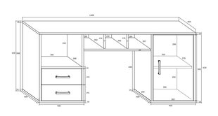 Rakstāmgalds Hanger, balts цена и информация | Компьютерные, письменные столы | 220.lv