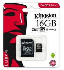 Kingston SDCS/16GB цена и информация | Карты памяти для телефонов | 220.lv