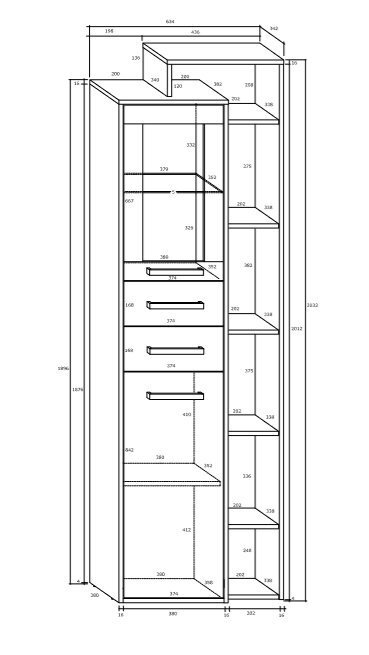 Vitrīna Rio P1D2S, balta / brūna цена и информация | Vitrīnas, bufetes | 220.lv