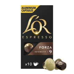 Кофейные капсулы L'OR FORZA, 10 капсул для кофемашин Nespresso® цена и информация | Кофе, какао | 220.lv