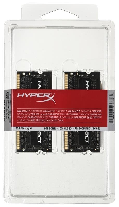 KINGSTON HyperX SODIMM DDR3 16GB HX316LS9IBK2/16 cena un informācija | Operatīvā atmiņa (RAM) | 220.lv