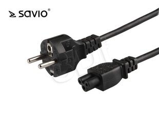 Savio Euro 3-Pin Кабель питания 1.2м Черный цена и информация | Кабели и провода | 220.lv