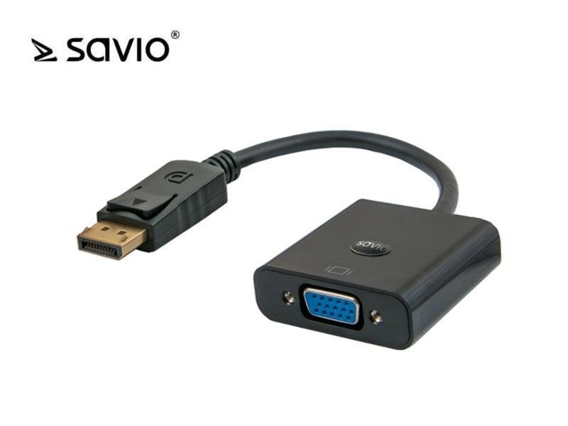 Video adapteris no DisplayPort uz VGA, Savio CL-90 / 10bit / 162 mhz / 1080p цена и информация | Kabeļi un vadi | 220.lv