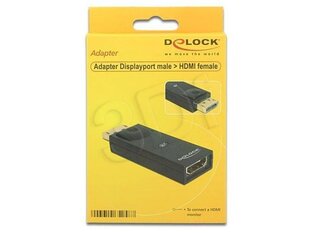 Delock - Adapter DISPLAYPORT(M)->HDMI(F) cena un informācija | Delock Datortehnika | 220.lv