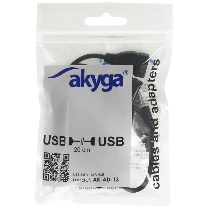 AKYGA HUB USB2.0 4-PORTOWY AK-AD-13 цена и информация | Adapteri un USB centrmezgli | 220.lv