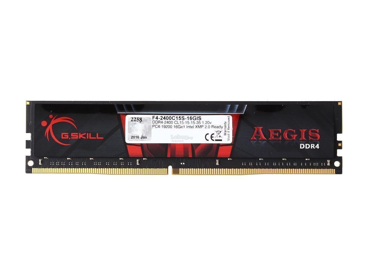 G.Skill Aegis DDR4, 16 GB, 2400 MHz, CL15 (F4-2400C15S-16GIS) цена и информация | Operatīvā atmiņa (RAM) | 220.lv