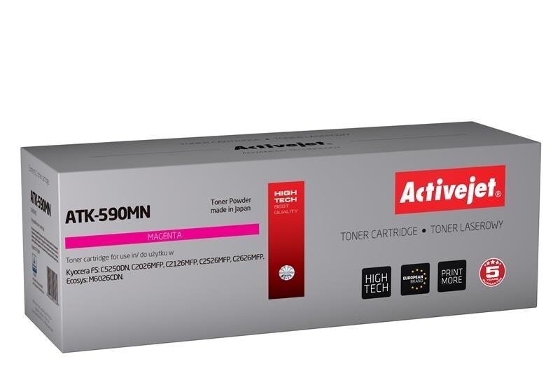 Activejet ATK-590MN toneris Kyocera printerim; Kyocera TK-590M nomaiņa; Augstākā; 5000 lappušu; fuksīna cena un informācija | Kārtridži lāzerprinteriem | 220.lv