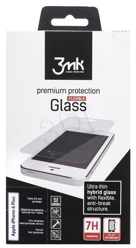 Rūdīta stikla ekrāna aizsargs 3MK FlexibleGlass, piemērots iPhone 6 Plus telefonam, caurspīdīgs cena un informācija | Ekrāna aizsargstikli | 220.lv