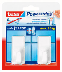 Tesa крючки PowerStrips Large Classic, белые 2 шт. цена и информация | Аксессуары для ванной комнаты | 220.lv