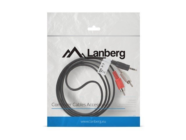 Lanberg, MiniJack 3.5 mm - 2 x RCA, 1.5 m cena un informācija | Kabeļi un vadi | 220.lv