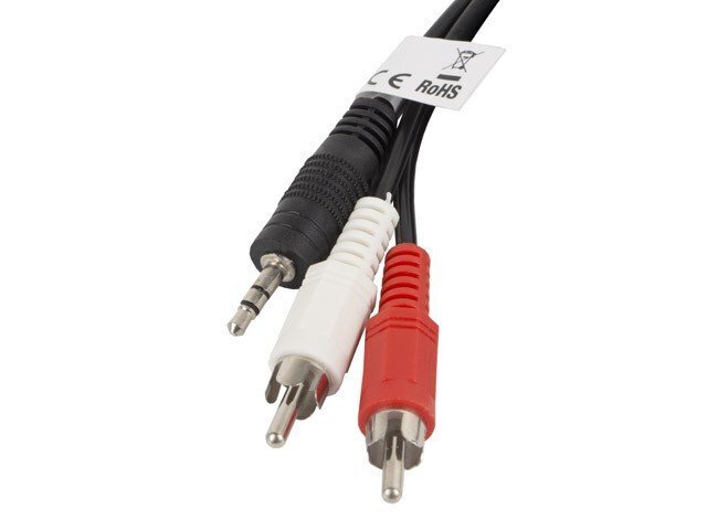 Lanberg, MiniJack 3.5 mm - 2 x RCA, 2 m cena un informācija | Kabeļi un vadi | 220.lv