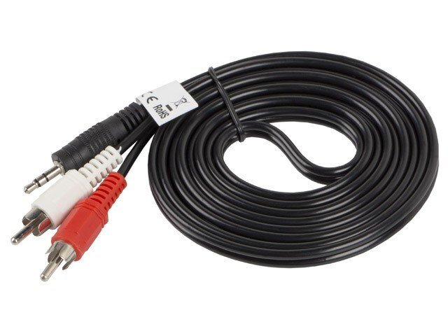 Lanberg, MiniJack 3.5 mm - 2 x RCA, 2 m cena un informācija | Kabeļi un vadi | 220.lv