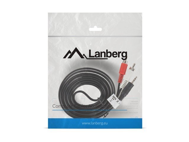 Lanberg, MiniJack 3.5 mm - 2 x RCA, 2 m cena un informācija | Kabeļi un vadi | 220.lv