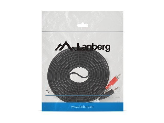 Lanberg, MiniJack 3.5 mm - 2x RCA, 5 m cena un informācija | Kabeļi un vadi | 220.lv