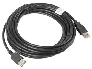 USB pagarinājumu Kabelis Lanberg Vīrietis/Sieviete 480 Mb/s Melns cena un informācija | Kabeļi un vadi | 220.lv
