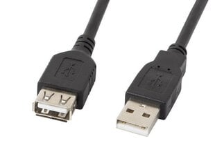 USB pagarinājumu Kabelis Lanberg Vīrietis/Sieviete 480 Mb/s Melns цена и информация | Кабели и провода | 220.lv