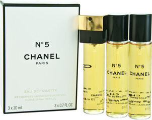 Tualetes ūdens Chanel No.5 EDT 3 x 20 ml cena un informācija | Sieviešu smaržas | 220.lv