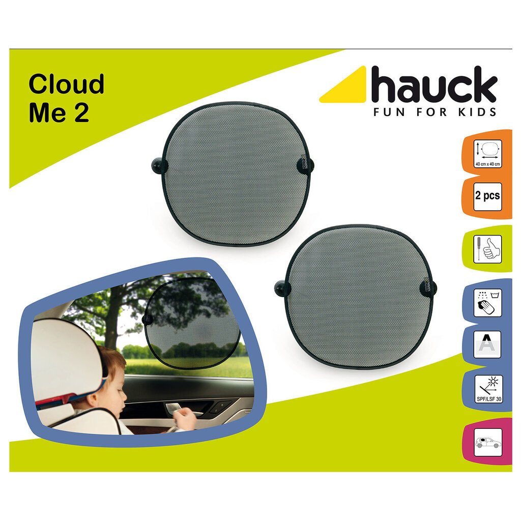 HAUCK auto saulessargs sānu logiem Cloud Me 2 618066 цена и информация | Autokrēsliņu aksesuāri | 220.lv