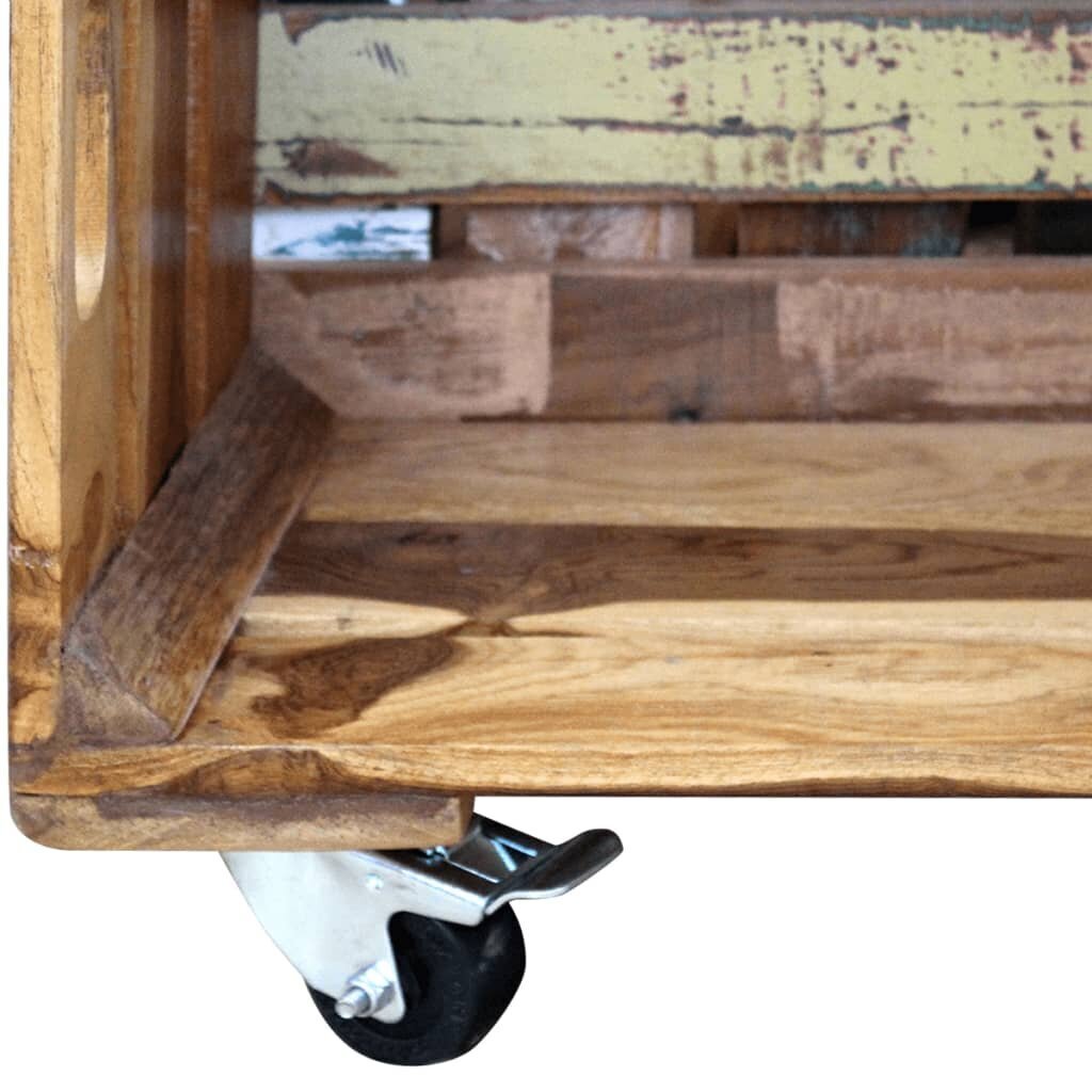 Kafijas galdiņš no pārstrādāta koka, 70x70x35 cm cena un informācija | Žurnālgaldiņi | 220.lv