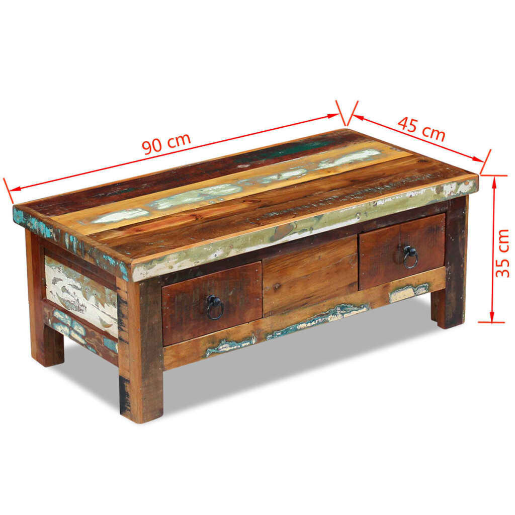 vidaXL kafijas galdiņš ar atvilktnēm, 90x45x35 cm цена и информация | Žurnālgaldiņi | 220.lv
