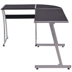 vidaXL stūra galds, L-forma, melns cena un informācija | Datorgaldi, rakstāmgaldi, biroja galdi | 220.lv