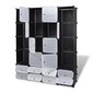vidaXL moduļu skapis ar 18 plauktiem, melnbalts, 37x146x180,5 cm cena un informācija | Skapji | 220.lv