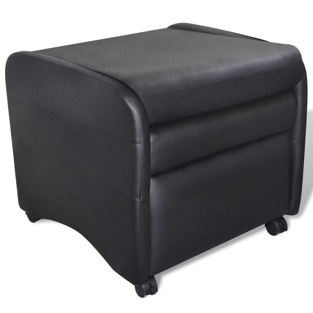 vidaXL saliekams atpūtas krēsls, melna mākslīgā āda cena un informācija | Atpūtas krēsli | 220.lv