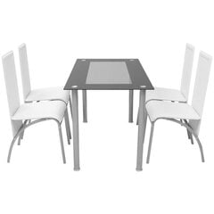 vidaXL virtuves mēbeļu komplekts, 5 gab., balts цена и информация | Комплекты мебели для столовой | 220.lv