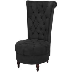 vidaXL atpūtas krēsls ar augstu atzveltni, melns audums cena un informācija | Atpūtas krēsli | 220.lv