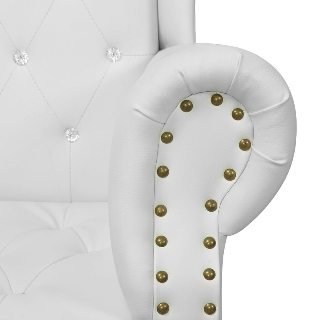 vidaXL krēsls ar augstu atzveltni, balta mākslīgā āda cena un informācija | Atpūtas krēsli | 220.lv