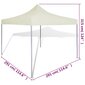 vidaXL saliekama telts, krēmkrāsā, 3x3 m cena un informācija | Dārza nojumes un lapenes | 220.lv
