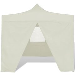 vidaXL saliekama telts, 3x3 m, 4 sienas, krēmkrāsā cena un informācija | Dārza nojumes un lapenes | 220.lv