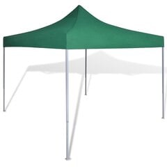 vidaXL saliekama telts, 3x3 m, zaļa цена и информация | Беседки, навесы, тенты | 220.lv