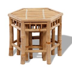 Стулья из бамбука шестиугольной формы, 3 шт. цена и информация | Садовые стулья, кресла, пуфы | 220.lv