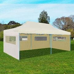Складной садовый тент-палатка, 3 x 6 м, кремовый цвет цена и информация | Беседки, навесы, тенты | 220.lv