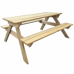 vidaXL piknika galds, 150x135x71,5 cm, koks цена и информация | Столы для сада | 220.lv