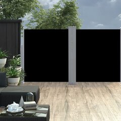 vidaXL izvelkams sānu aizslietnis, melns, 160x600 cm цена и информация | Зонты, маркизы, стойки | 220.lv