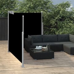 vidaXL izvelkams sānu aizslietnis, melns, 160x600 cm цена и информация | Зонты, маркизы, стойки | 220.lv