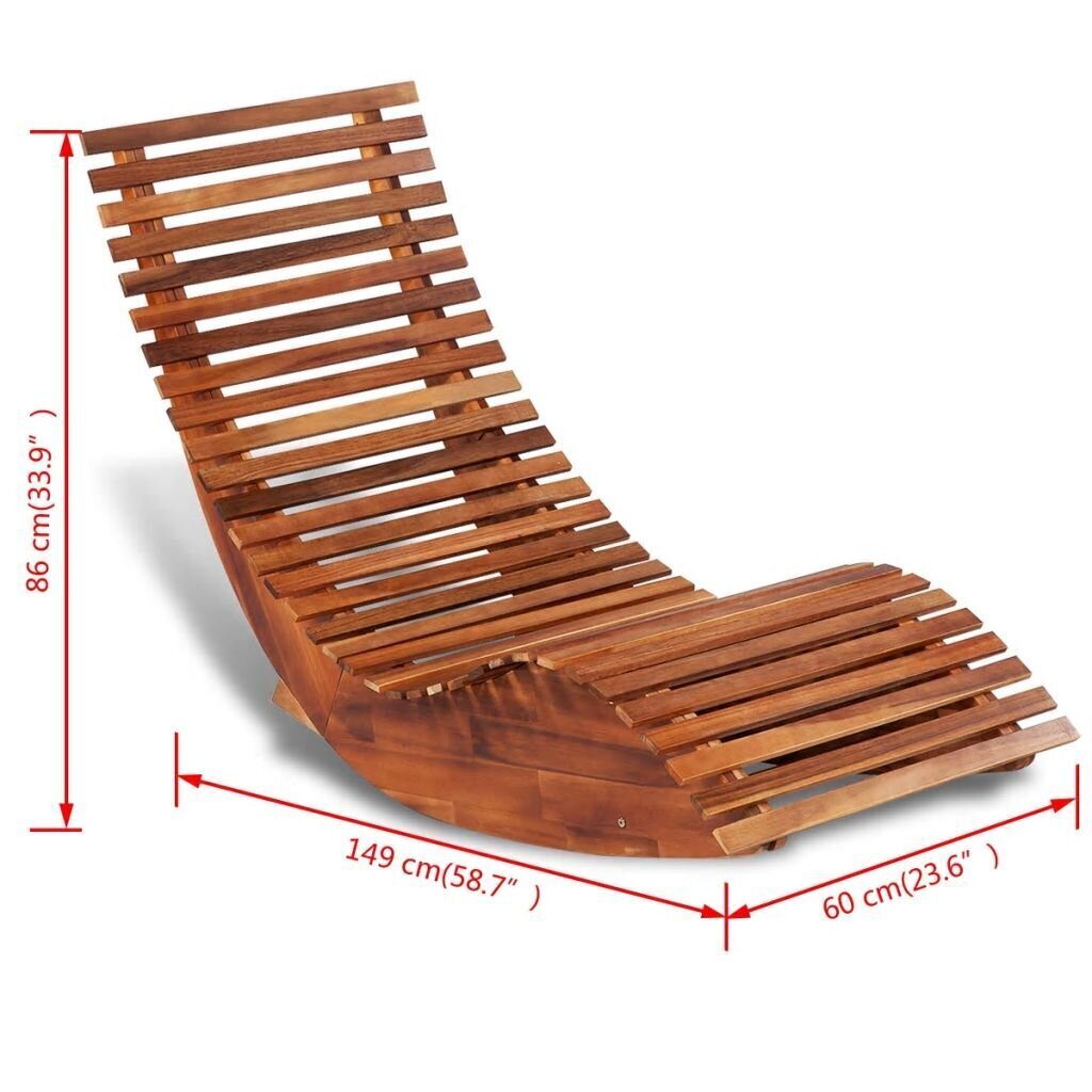 vidaXL sauļošanās krēsls, akācijas koks cena un informācija | Sauļošanās krēsli | 220.lv